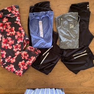 5-item bundle!Old navy active running pants and tops, all size M